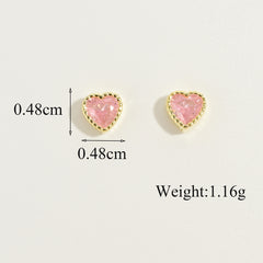 Pink Heart Stud Earrings