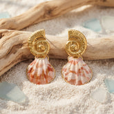 Red Floral Stud Earrings