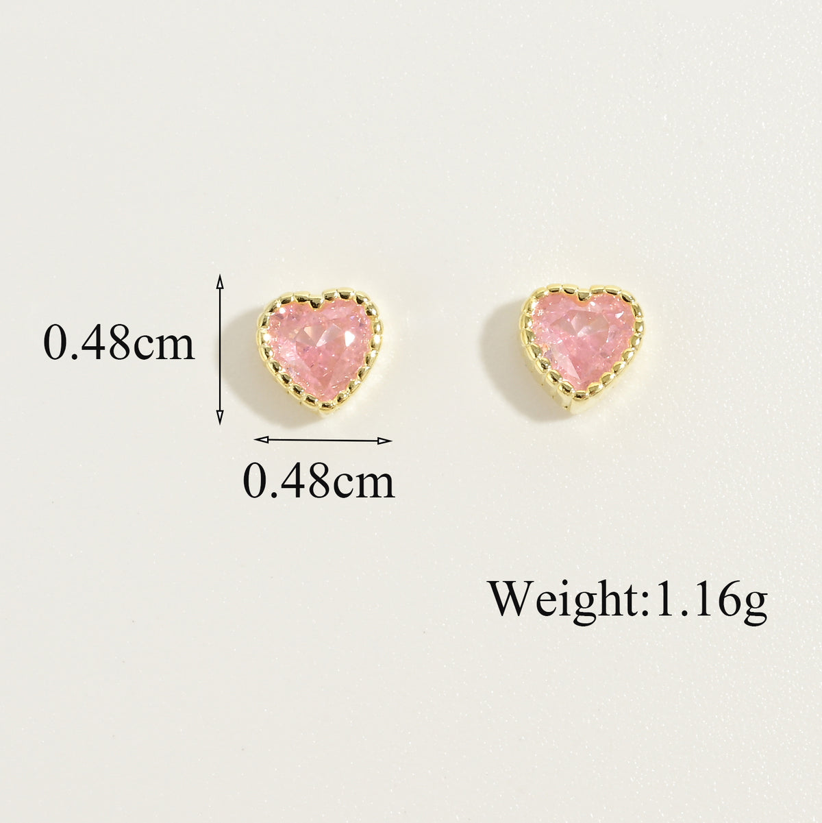 Pink Heart Stud Earrings