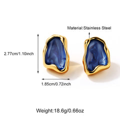 Blue Stone Drop Earrings