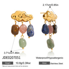Natural Stone Drop Earrings