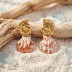 Red Floral Stud Earrings