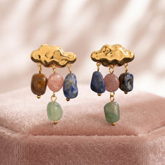 Natural Stone Drop Earrings